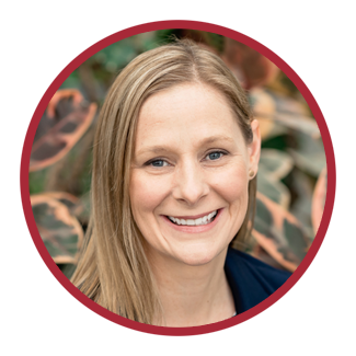 Headshot of the UMC Foundation's Directo of Special Events, Maureen Stern, with a red border.