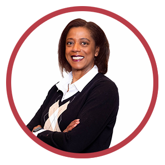 Headshot of UMC Foundation Board Member, Karen Barch, with a red border.
