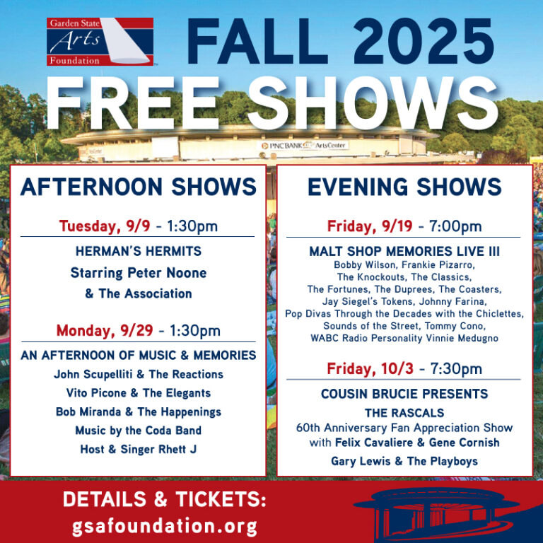 Free Concert Series at PNC Bank Arts Center – Join Us This Fall!
